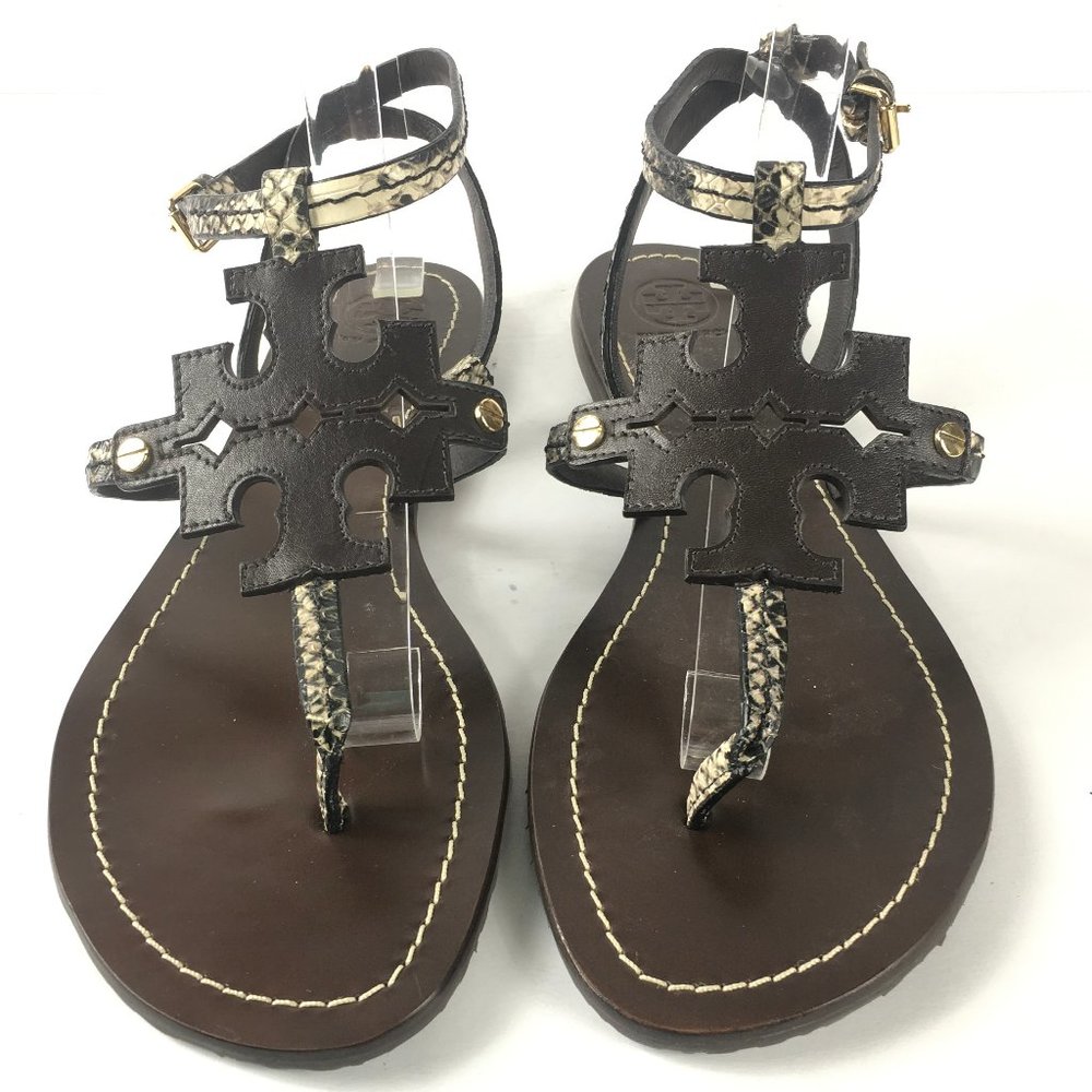 Tory Burch Snakeskin Ankle T Strap Leather Women’s Size 10